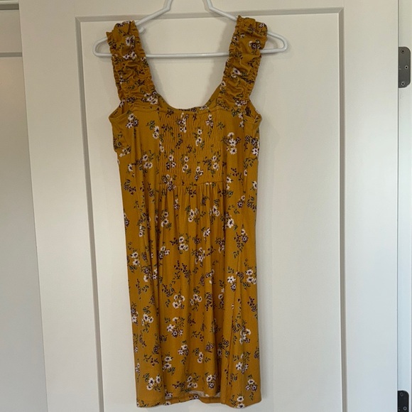 Floral Mustard Yellow Dress - Picture 3 of 4